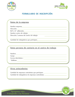 FORMULARIO DE INSCRIPCI&Oacute;N