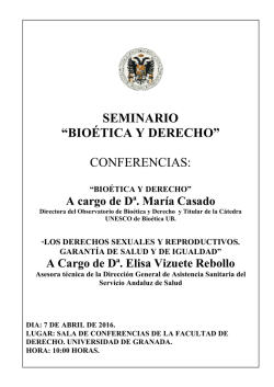 CARTEL CONFERENCIA - Observatorio de Bio&eacute;tica y Derecho
