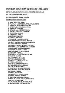 primera colacion de grado 22/04/2016