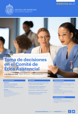 JORNADA Toma de decisiones en el Comit&eacute; de &Eacute;tica Asistencial