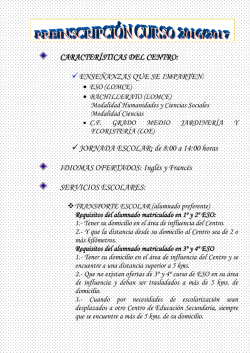 CARACTER&Iacute;STICAS DEL CENTRO