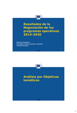 Resultados de la Negociaci&oacute;n de los programas operativos 2014
