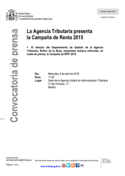 La Agencia Tributaria presenta la Campa&ntilde;a de Renta 2015