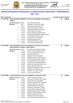 Facultad de Ingenier&iacute;a Industrial - Vicerrectorado de Investigaci&oacute;n