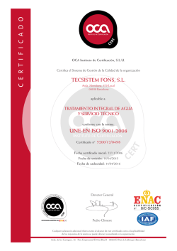 ISO 9001 - Tecsistem Fons
