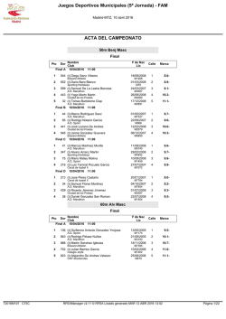 Juegos Deportivos Municipales (5&ordf; Jornada)