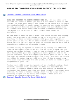 Ganar Sin Competir Por Suerte Patricio Del Sol