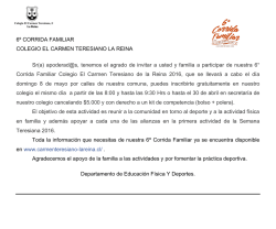 6&ordm; CORRIDA FAMILIAR COLEGIO EL CARMEN TERESIANO LA