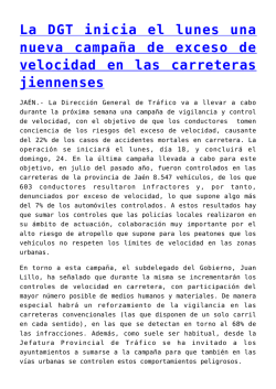 La DGT inicia el lunes una nueva campa&ntilde;a de exceso de velocidad