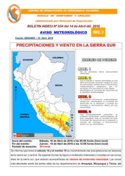 precipitaciones y viento en la sierra sur