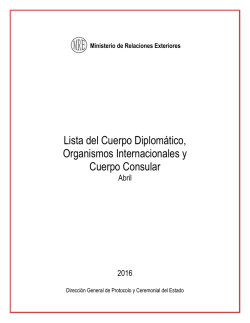 cuerpo consular - Ministerio de Relaciones Exteriores