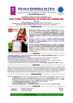 New! Info XXXI Sumiller - Escuela Espa&ntilde;ola de Cata