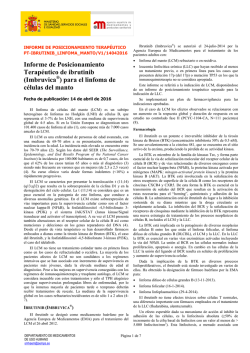 Acceda al Informe de Posicionamiento Terap&eacute;utico de ibrutinib para