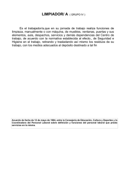 funciones de la limpiadora. - Personal Laboral de Educaci&oacute;n