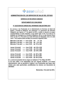 Cuarta eleccion de cargos cronograma. - del DEM