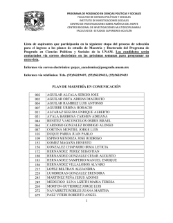 Lista de aspirantes que participar&aacute;n en la siguiente etapa del