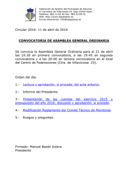 Convocatoria de Asamblea General Ordinaria