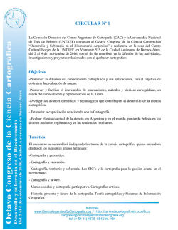 "CIENCIA CARTOGR&Aacute;FICA" 2 al 4 de noviembre