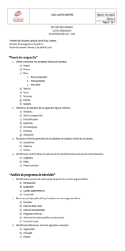 &ldquo;Poes&iacute;a de vanguardia&rdquo; &ldquo;An&aacute;lisis de programas de televisi&oacute;n&rdquo;