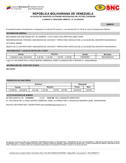 Adquisici&oacute;n de cauchos y tripas para veh&iacute;culos de la Alcald&iacute;a del
