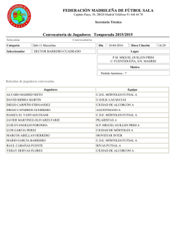FEDERACI&Oacute;N MADRILE&Ntilde;A DE F&Uacute;TBOL SALA Convocatoria de