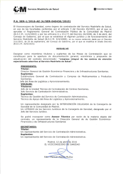 Composici&oacute;n de la Mesa de Contrataci&oacute;n (Publicado el 15 abril