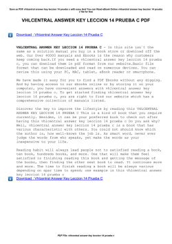 Vhlcentral Answer Key Leccion 14 Prueba C