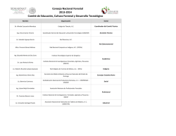 Consejo Nacional Forestal 2013-2014 Comit&eacute; de