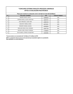 Relaci&oacute;n de aptos Evaluaci&oacute;n Psicot&eacute;cnica