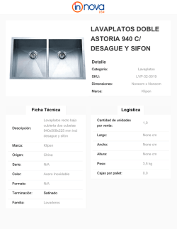 lavaplatos doble astoria 940 c/ desague y sifon