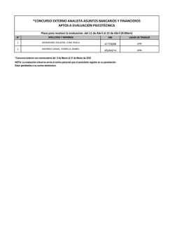 *CONCURSO EXTERNO ANALISTA ASUNTOS BANCARIOS Y