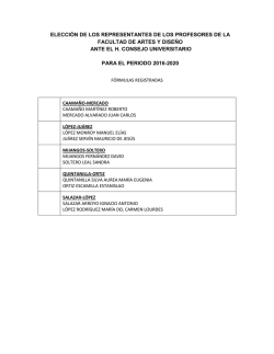 f&oacute;rmulas registradas - FAD \ Facultad de Artes y Dise&ntilde;o