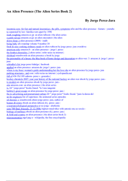 An Alien Presence (The Alien Series Book 2) By Jorge Perez-Jara