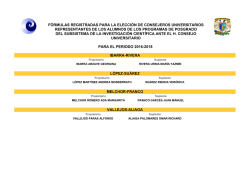 f&oacute;rmulas registradas para la elecci&oacute;n de consejeros universitarios