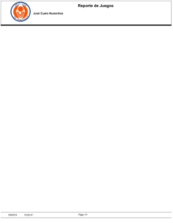 Reporte de Juegos - Jos&eacute; Cueto Numeritos