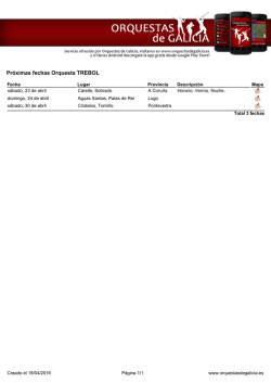 Pr&oacute;ximas fechas Orquesta TREBOL
