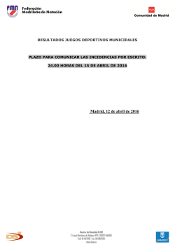 Madrid, 12 de abril de 2016 - Club Deportivo El Valle Nataci&oacute;n
