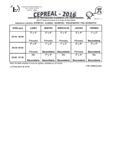 Horario CEPREAL - 2016 - Colegio Los Libertadores
