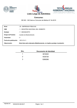 Lista Larga de Admitidos