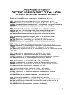 CRITERIOS DE VALORACION ARTES PLASTICAS