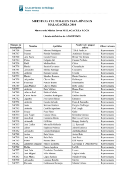 MUESTRAS CULTURALES PARA J&Oacute;VENES M&Aacute;LAGACREA 2016