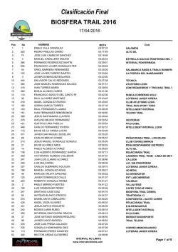 Clasificaci&oacute;n General