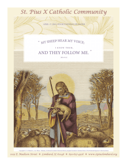 Weekly Bulletin - St. Pius X Catholic Community