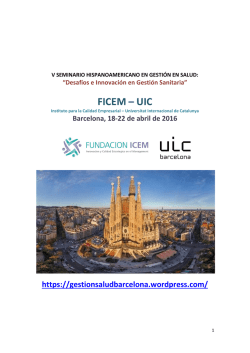 V Seminario Hispanoamericano en Gesti&oacute;n de Salud.