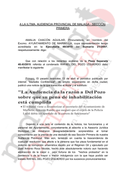 "La Audiencia da la raz&oacute;n a Del Pozo sobre que su pena de