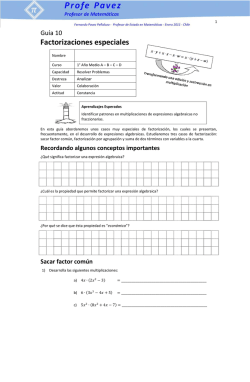 Factorizaciones especiales