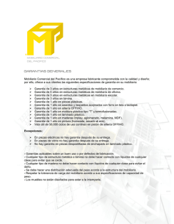garantias generales - Bienvenidos a Muebles para Comercio