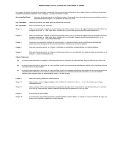 INSTRUCCIONES PARA EL LLENADO DEL CERTIFICADO