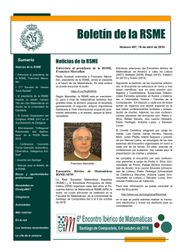 Bolet&iacute;n 487 - Real Sociedad Matem&aacute;tica Espa&ntilde;ola