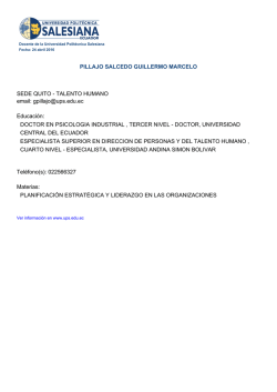 PILLAJO SALCEDO GUILLERMO MARCELO SEDE QUITO